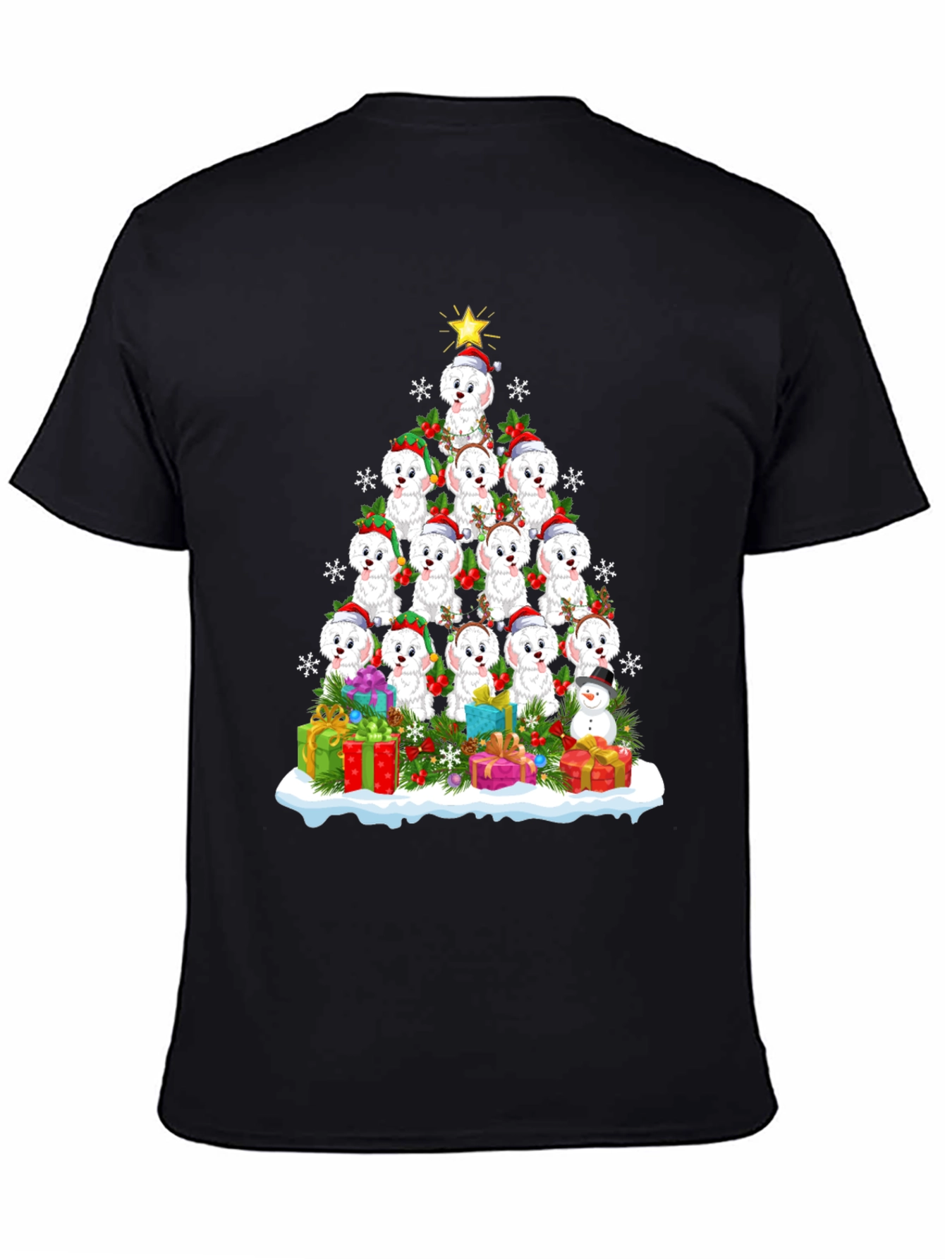 Cute Christmas Dog Breed Tree T-Shirt