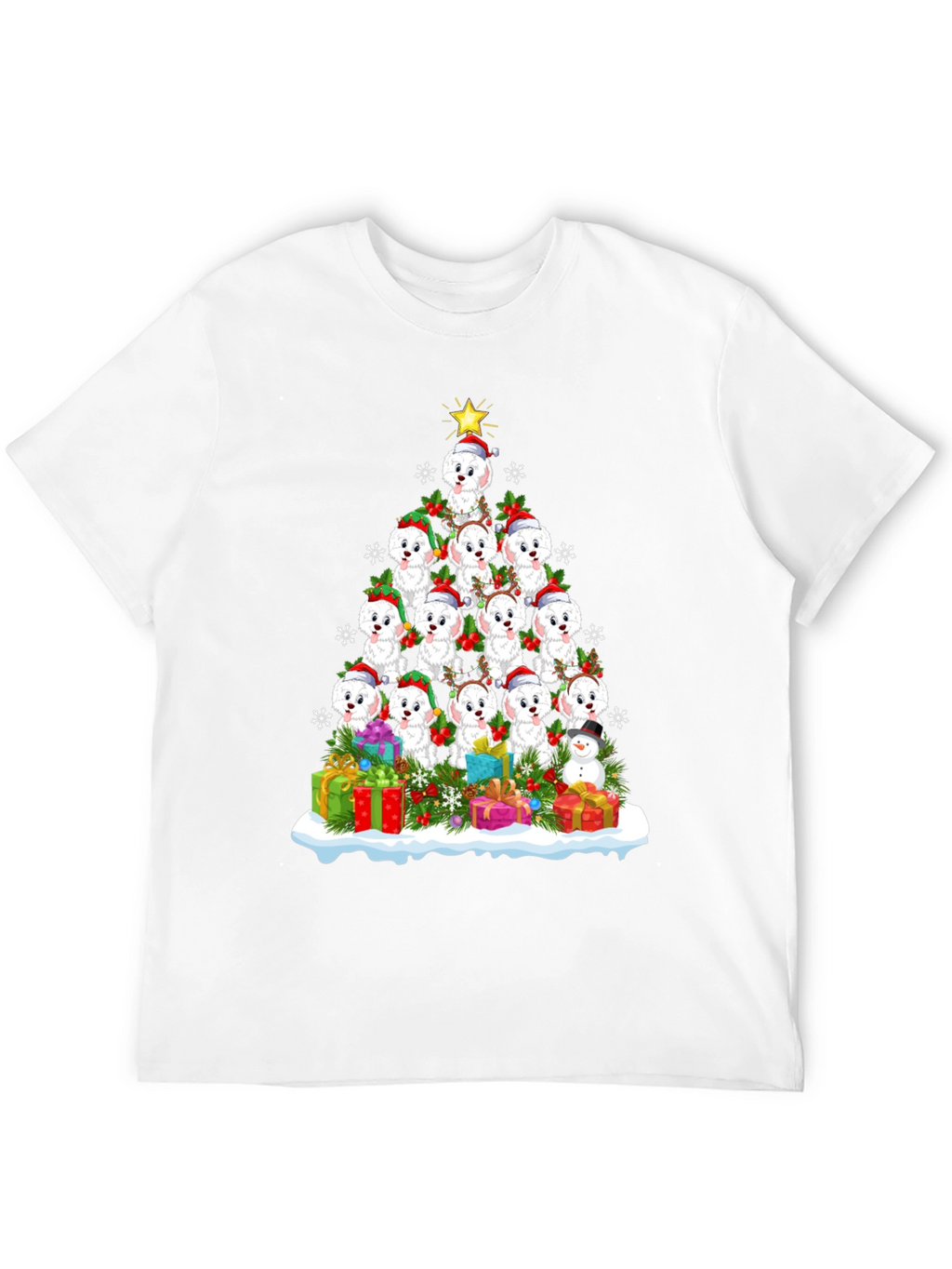 Cute Christmas Dog Breed Tree T-Shirt