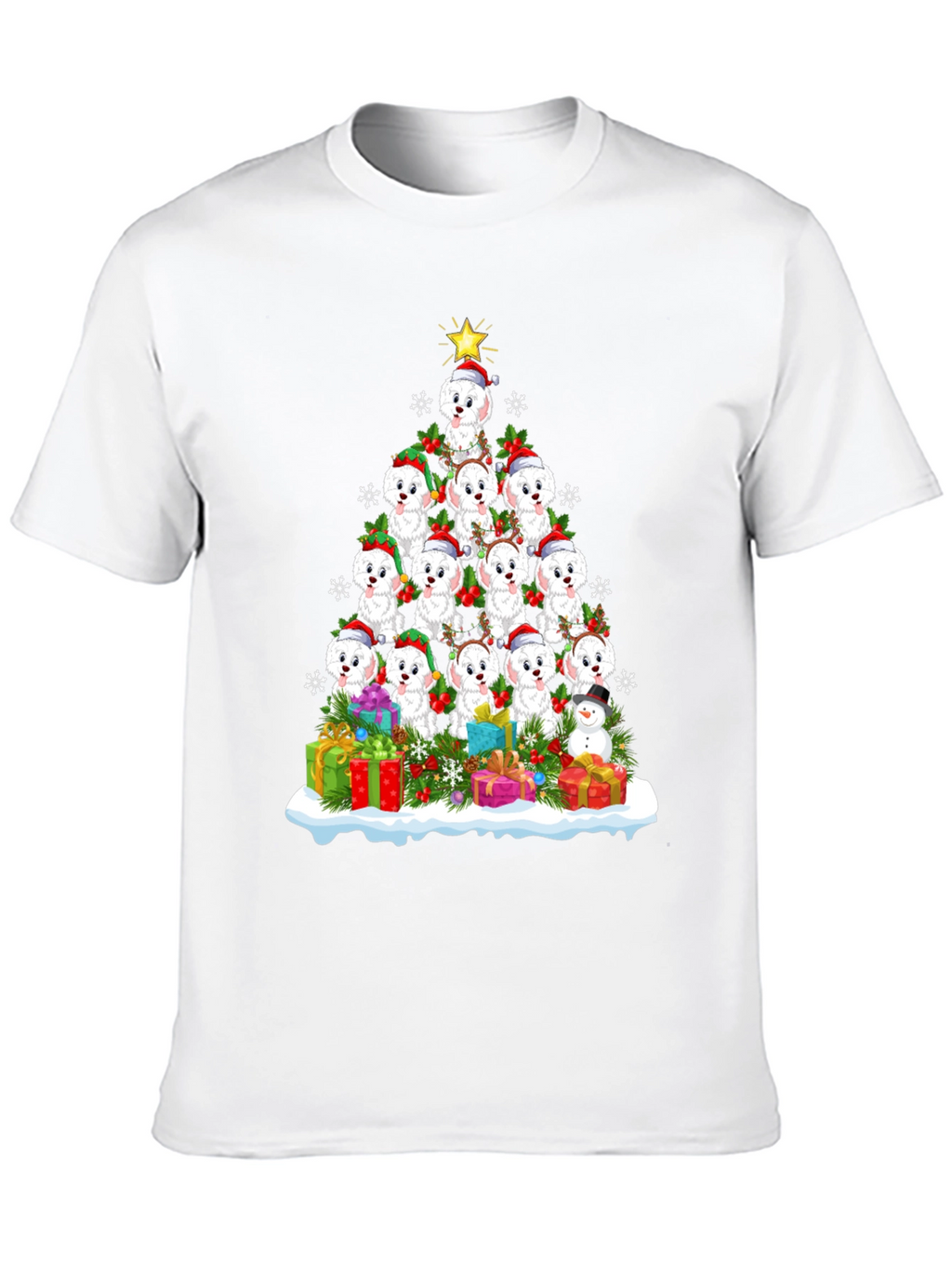 Cute Christmas Dog Breed Tree T-Shirt