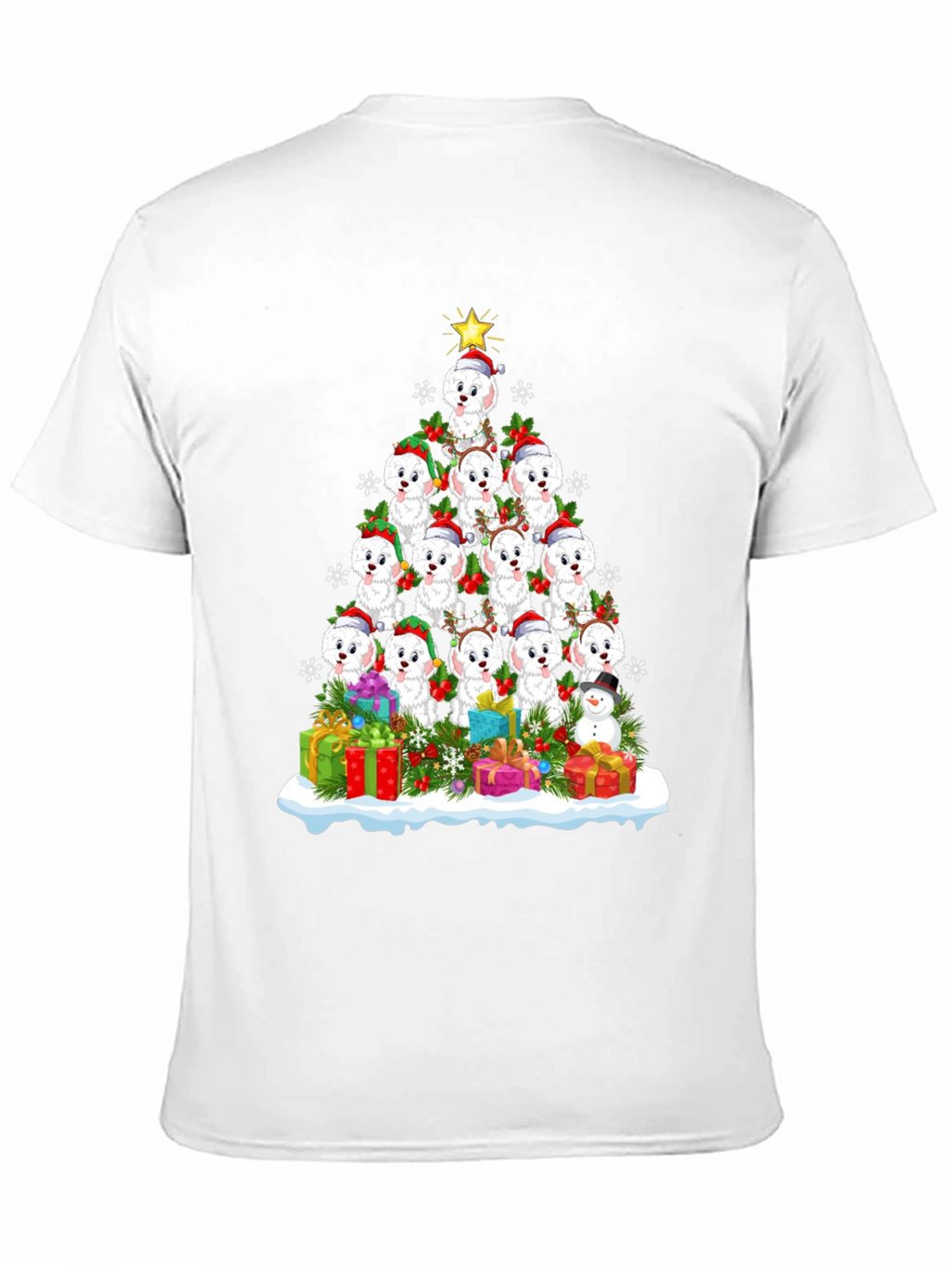 Cute Christmas Dog Breed Tree T-Shirt