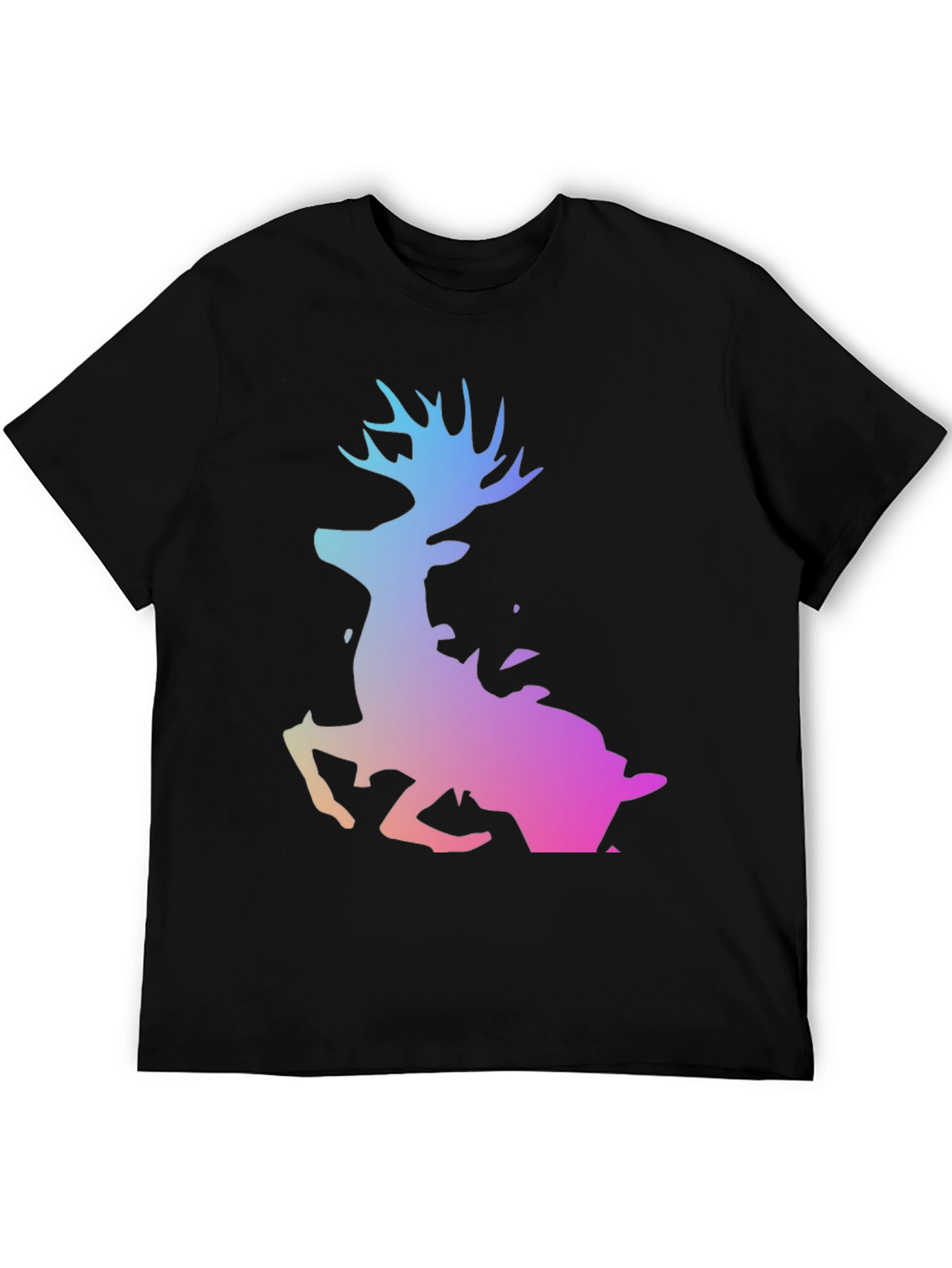 Gradient Deer Black T-Shirt
