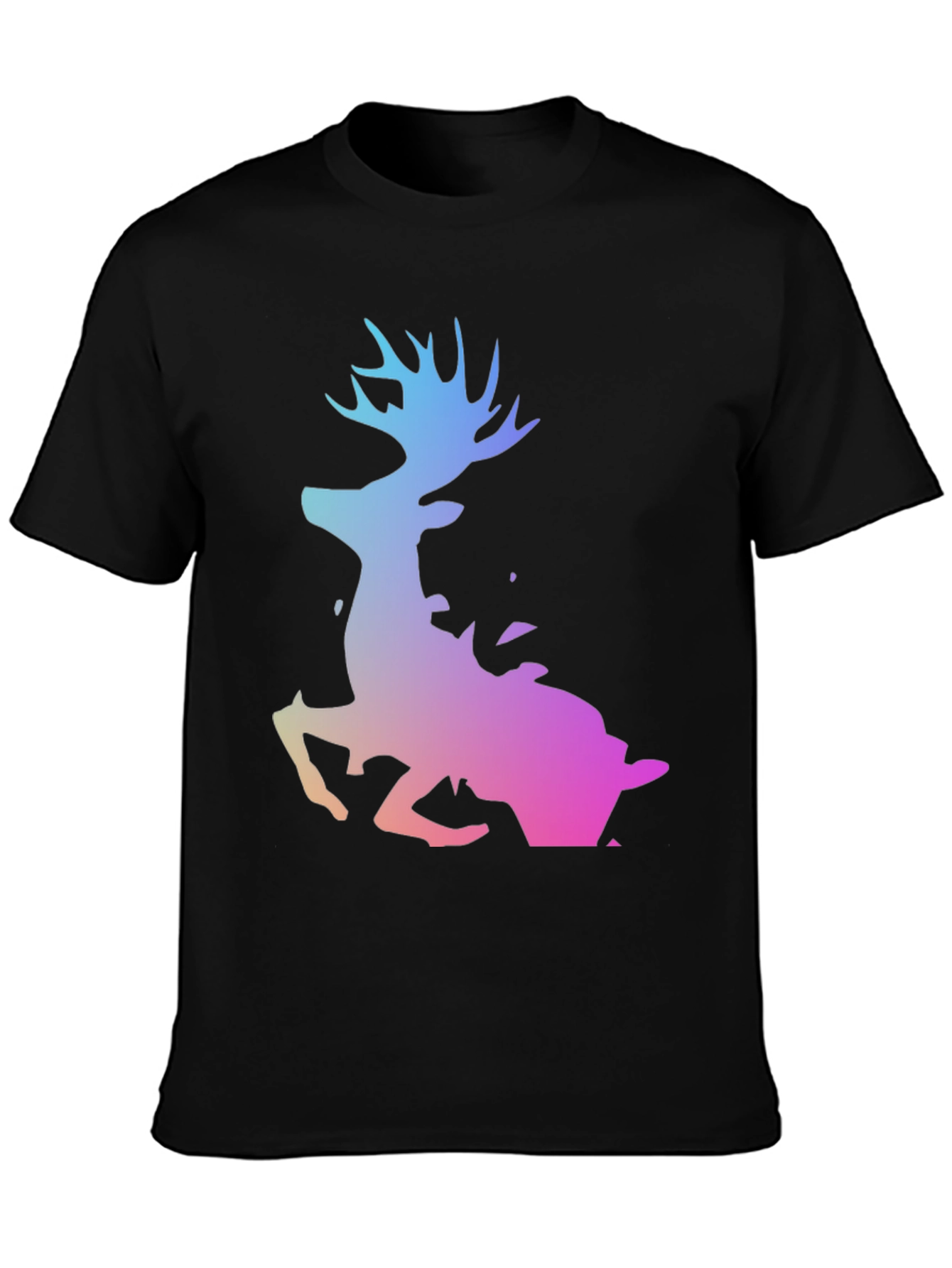 Gradient Deer Black T-Shirt