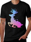 Gradient Deer Black T-Shirt
