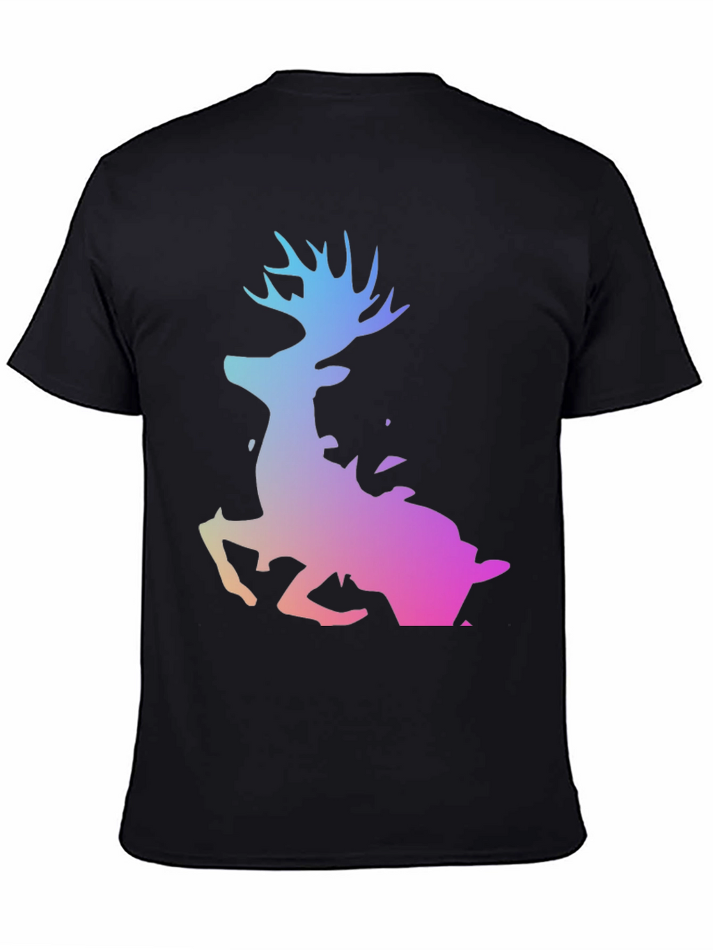 Gradient Deer Black T-Shirt
