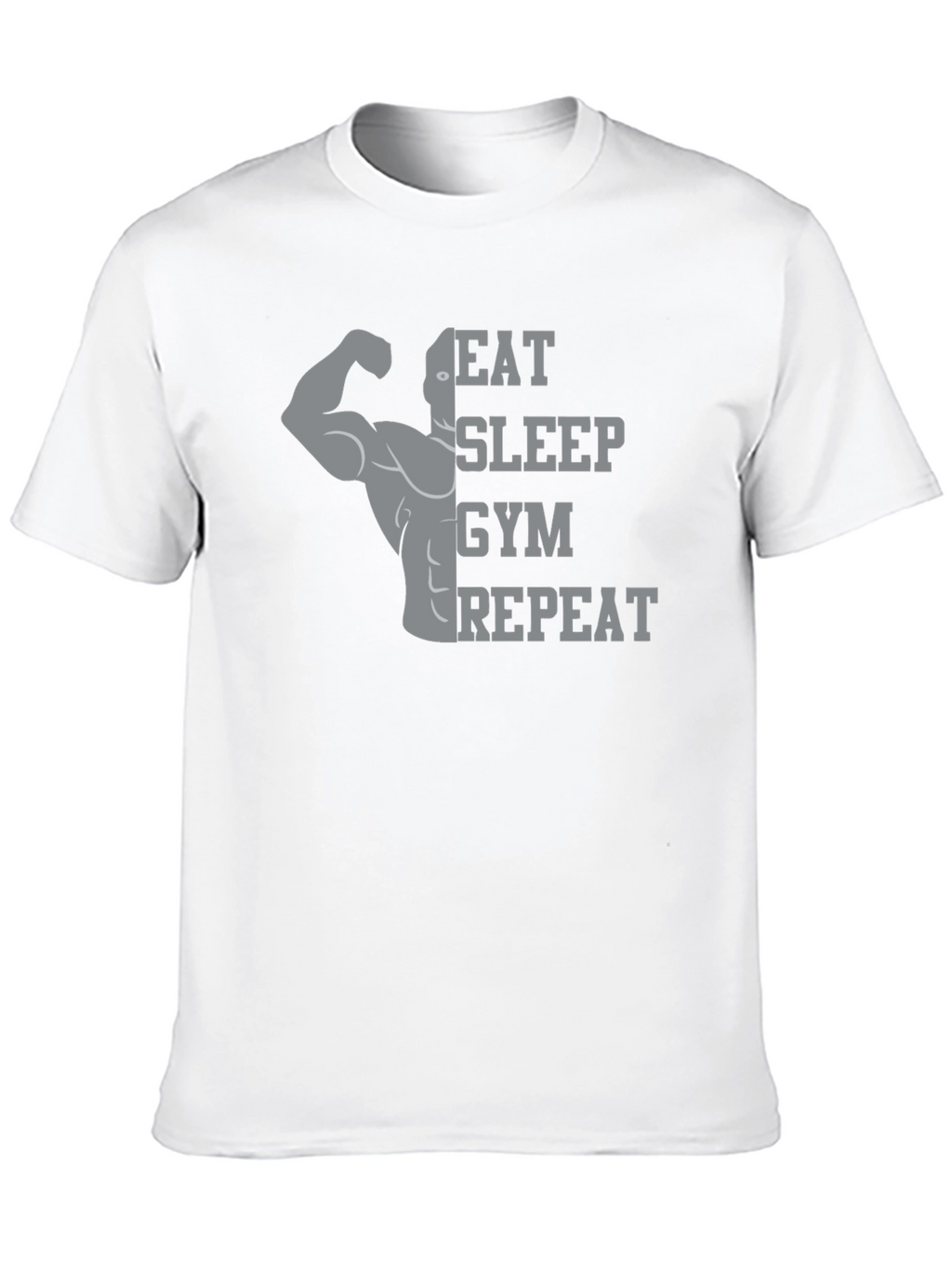 Eat Sleep Gym Repeat Black Graphic Tee
