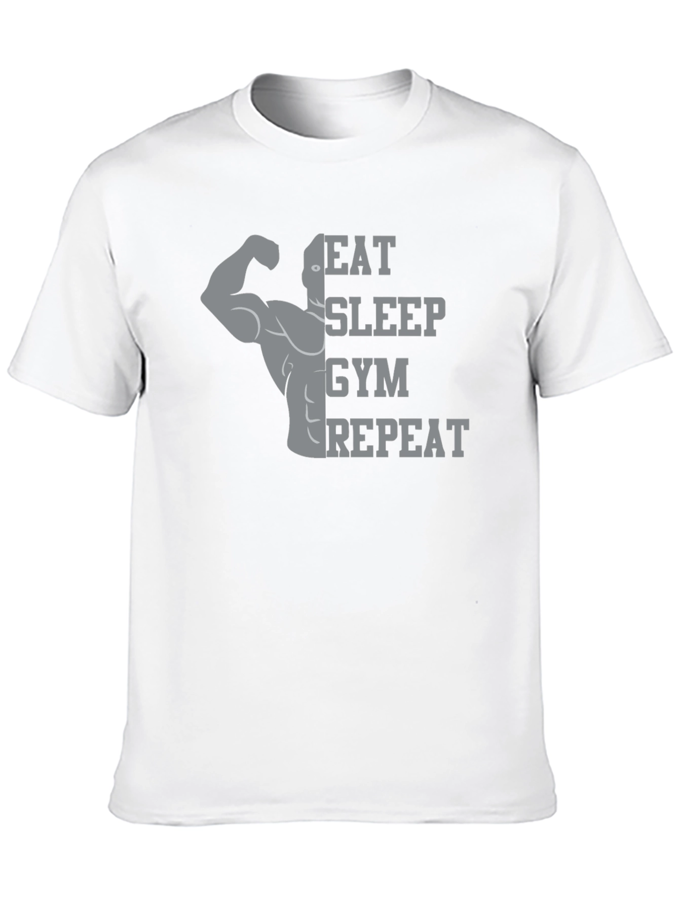 Eat Sleep Gym Repeat Black Graphic Tee