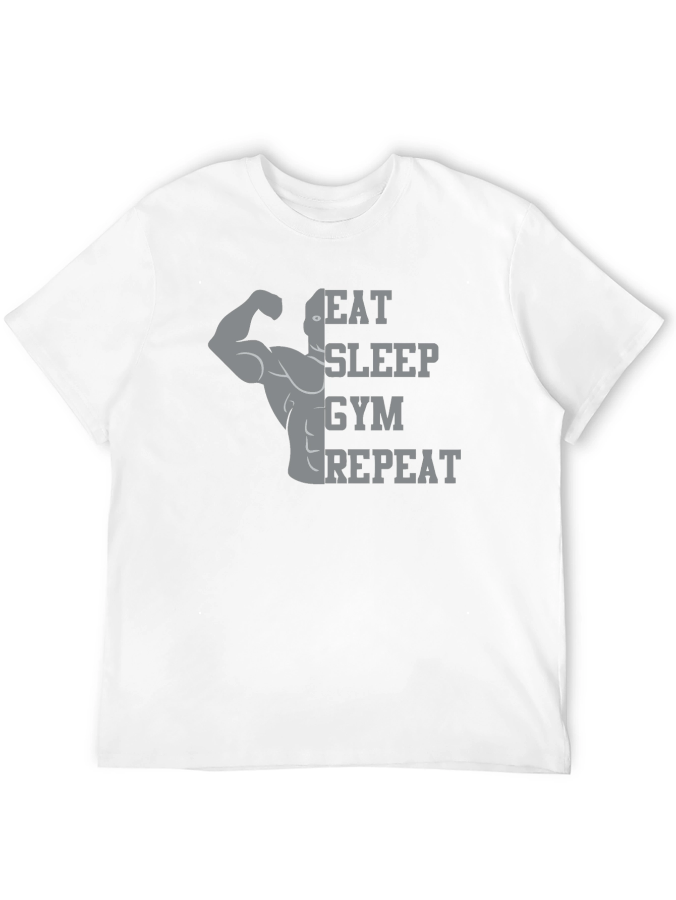 Eat Sleep Gym Repeat Black Graphic Tee