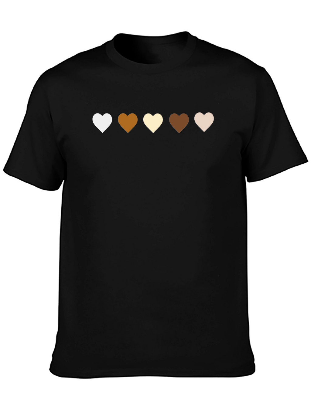 Diversity Hearts T-Shirt - Black Casual Tee