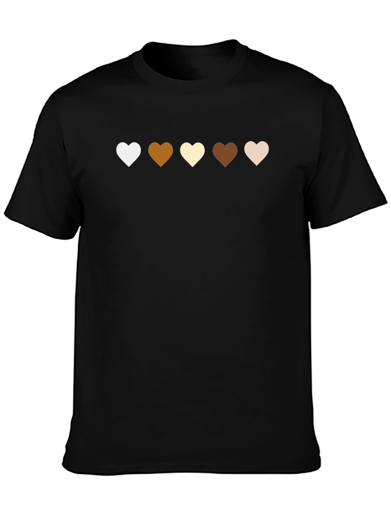 Diversity Hearts T-Shirt - Black Casual Tee