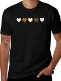 Diversity Hearts T-Shirt - Black Casual Tee