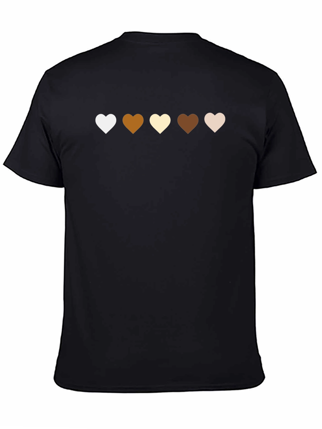 Diversity Hearts T-Shirt - Black Casual Tee