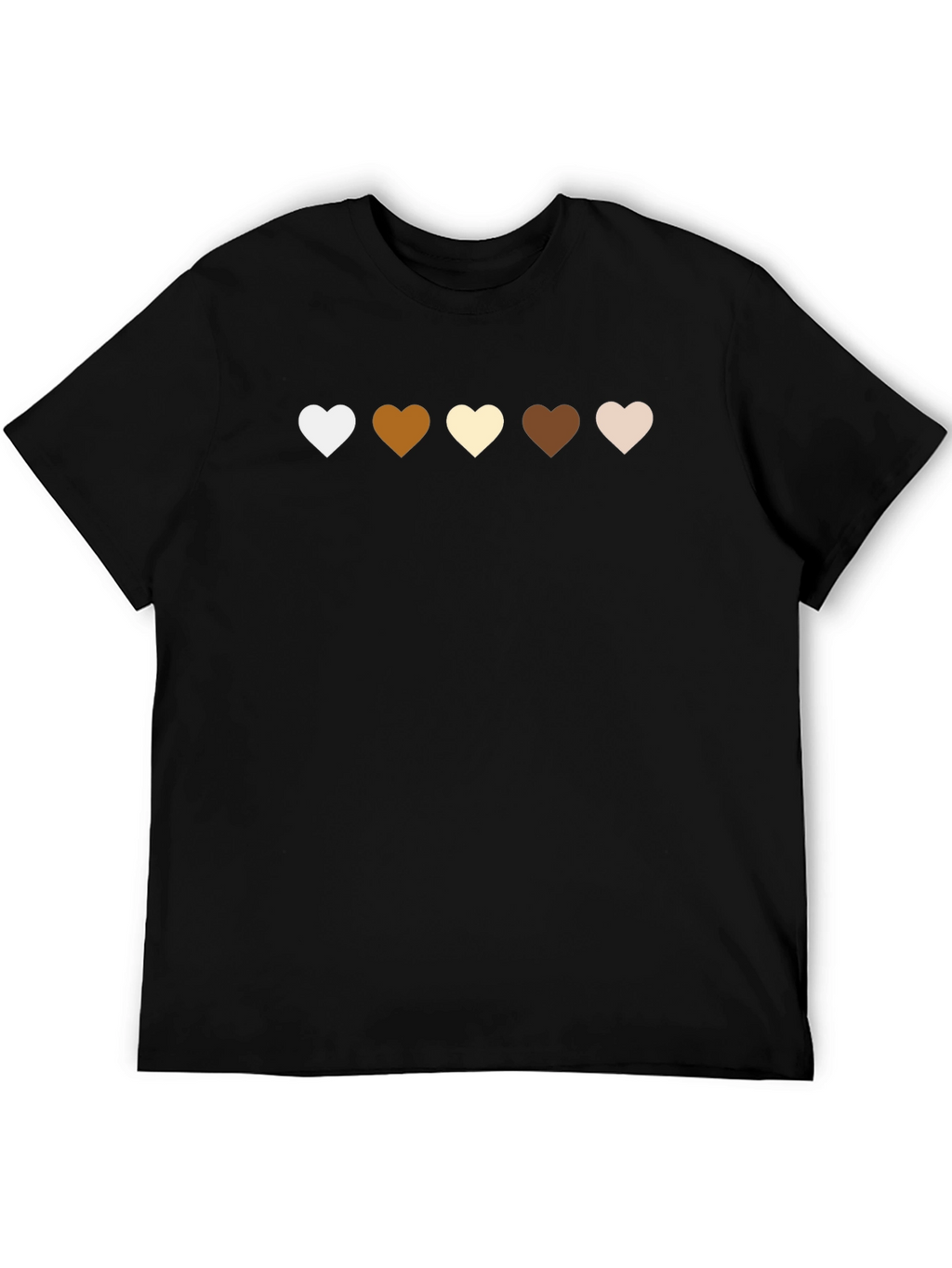 Diversity Hearts T-Shirt - Black Casual Tee