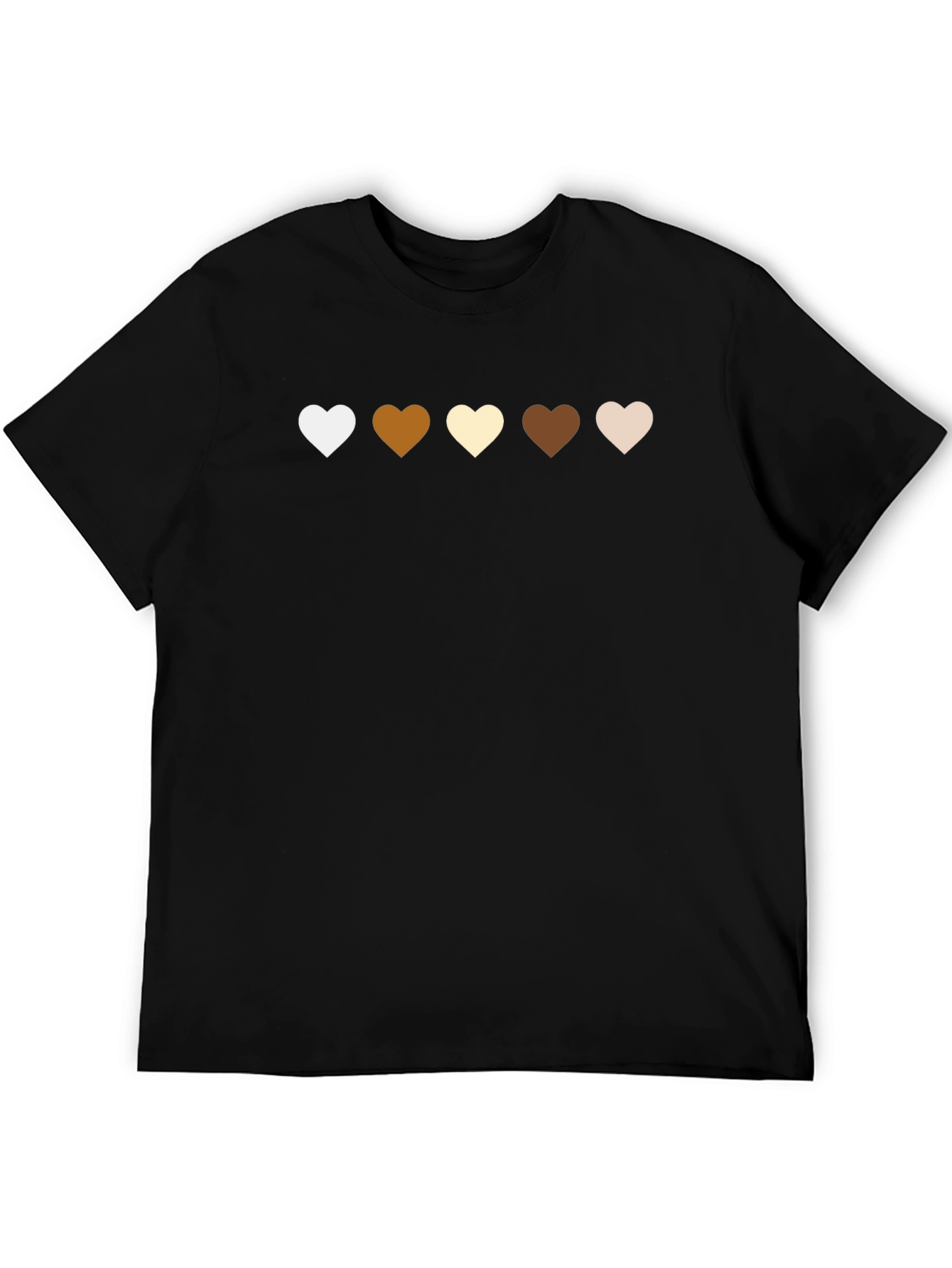 Diversity Hearts T-Shirt - Black Casual Tee
