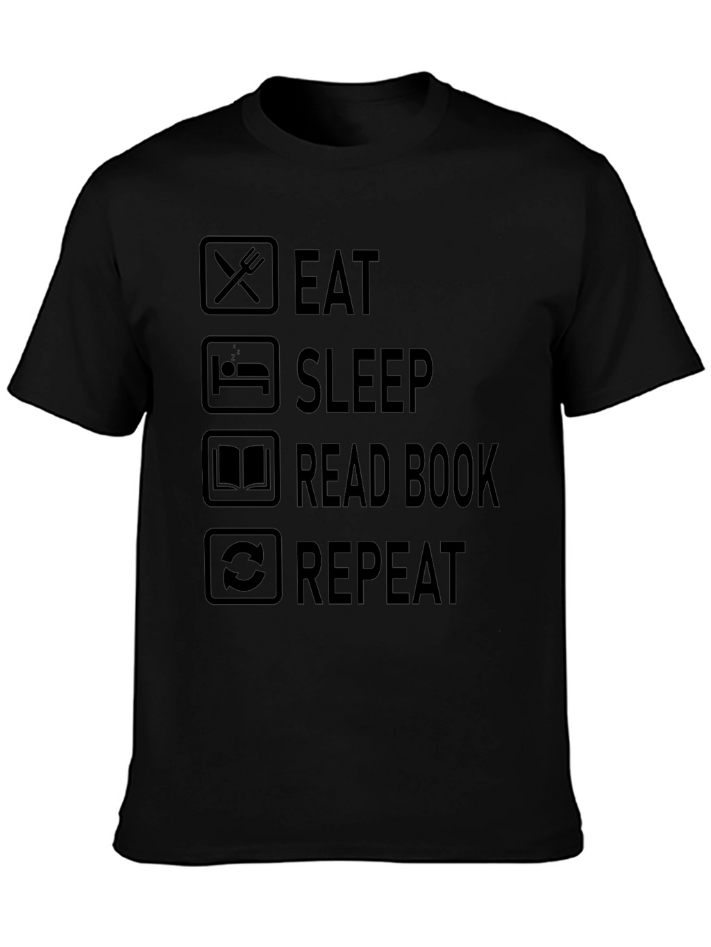 Eat Sleep Read Book Repeat Graphic T-Shirt