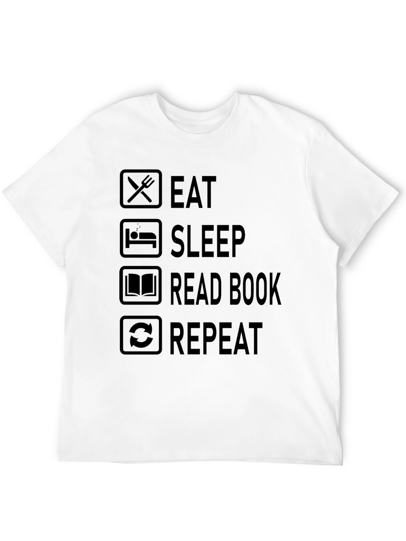 Eat Sleep Read Book Repeat Graphic T-Shirt