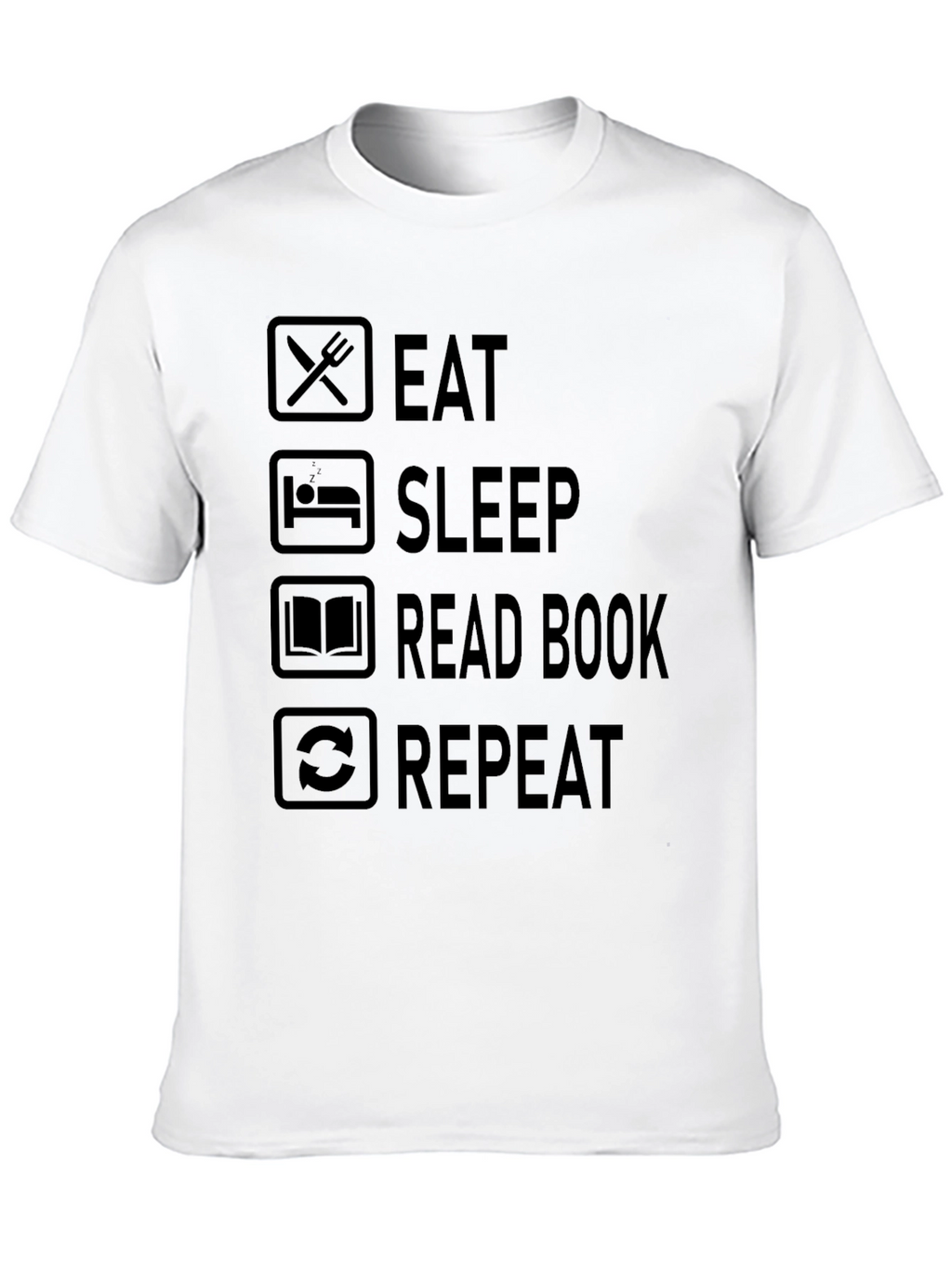 Eat Sleep Read Book Repeat Graphic T-Shirt