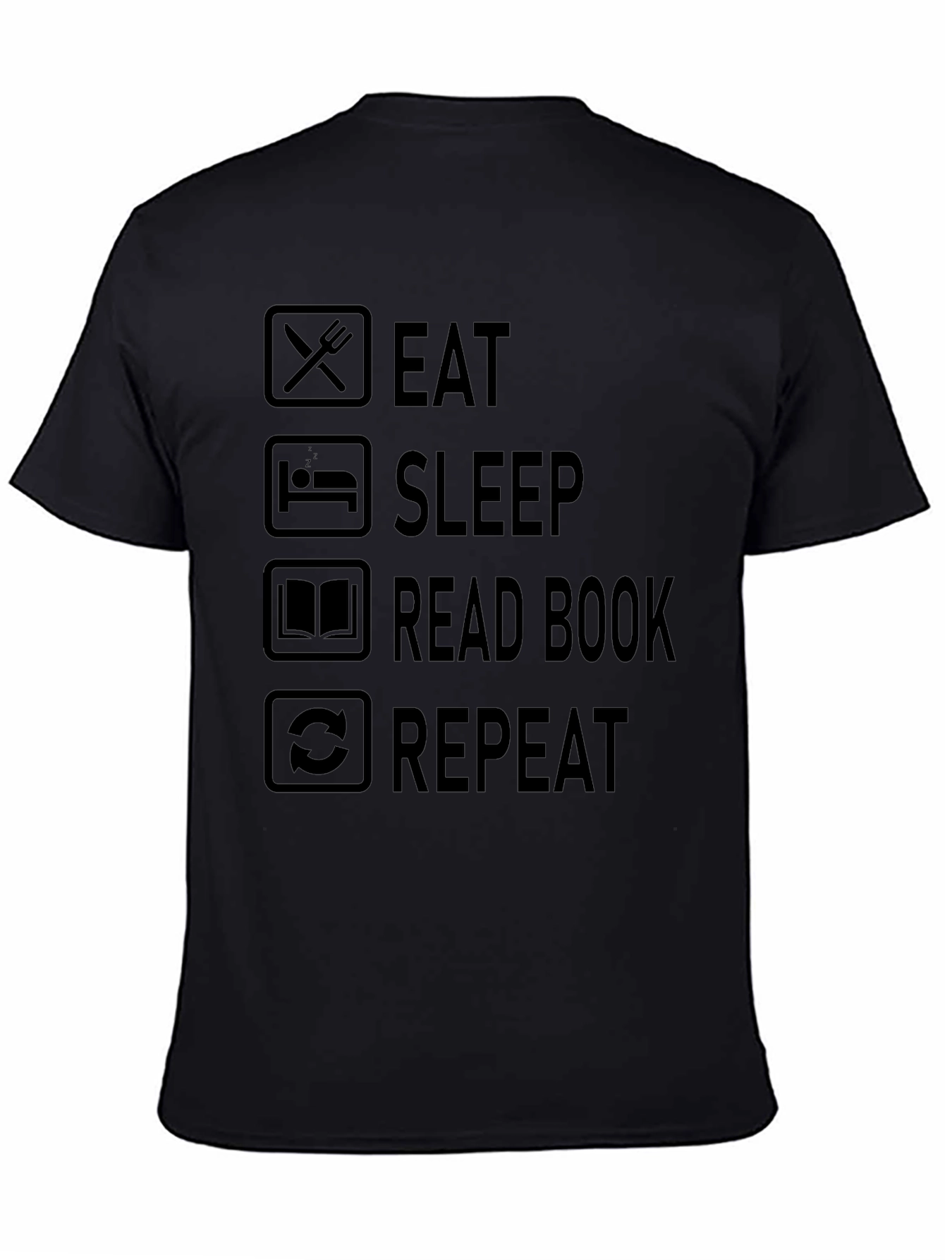 Eat Sleep Read Book Repeat Graphic T-Shirt