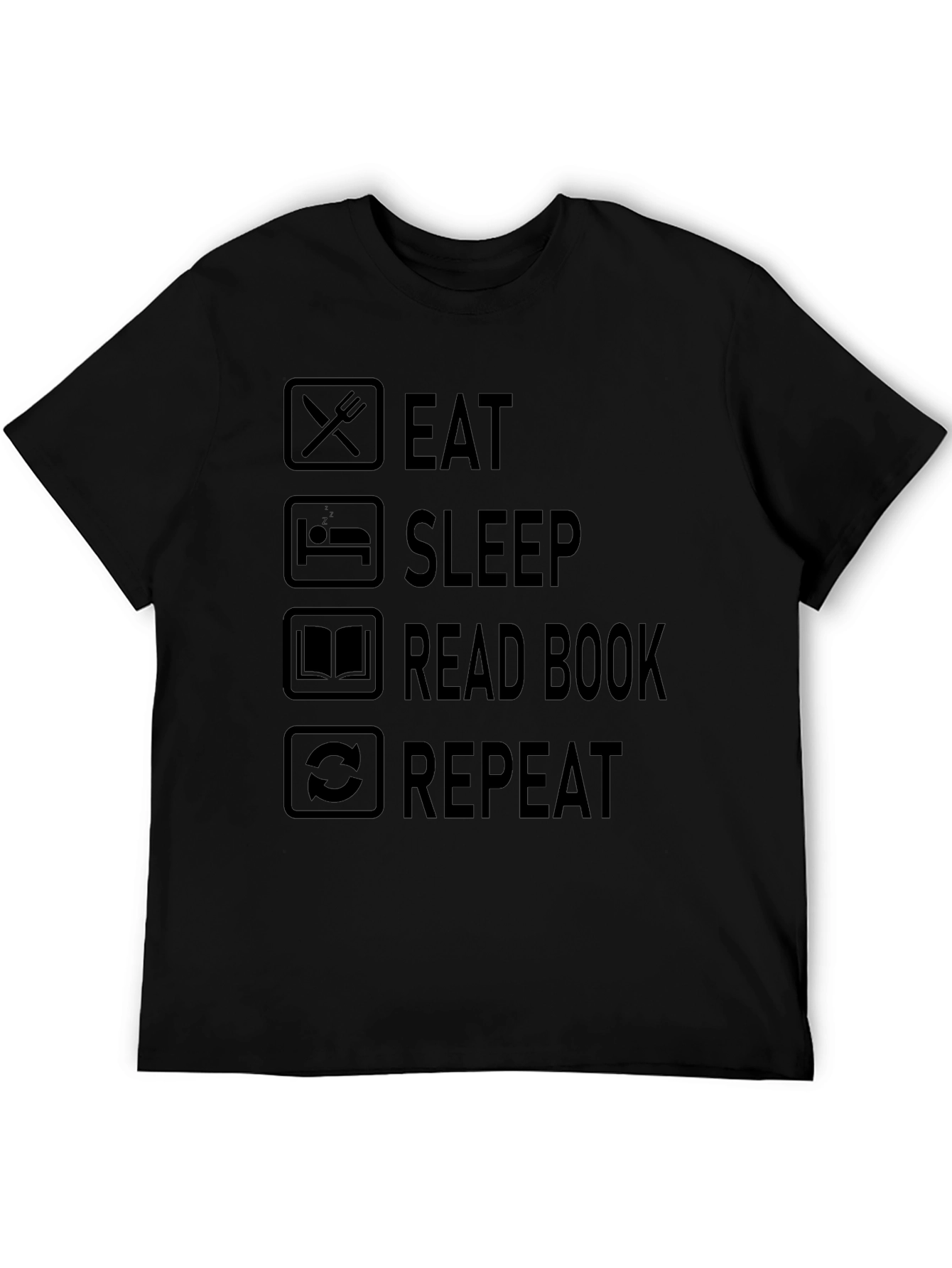 Eat Sleep Read Book Repeat Graphic T-Shirt