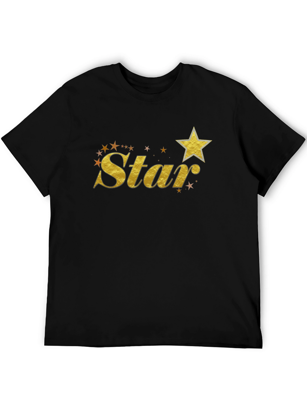 Gold Star Graphic Black T-Shirt