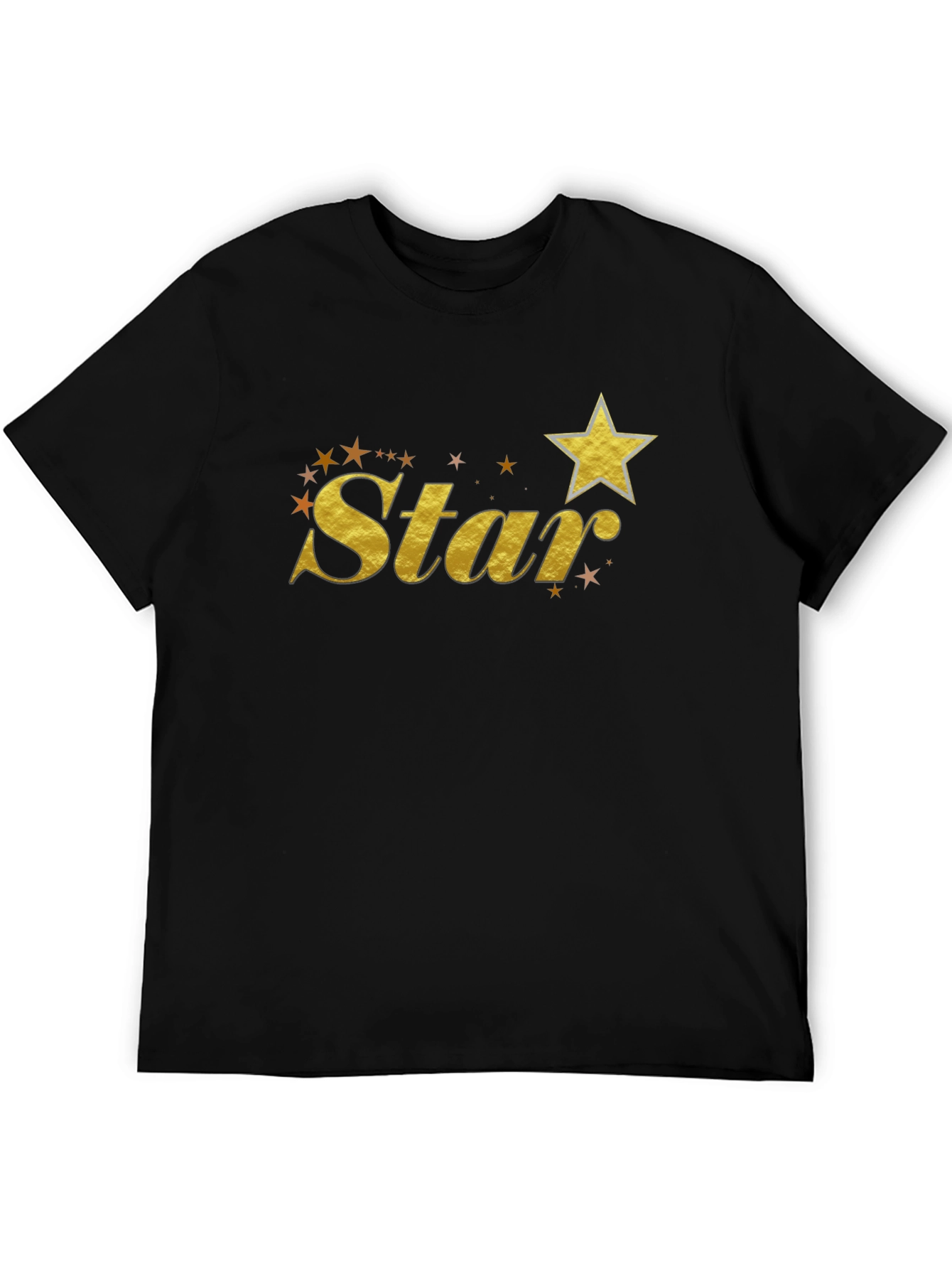 Gold Star Graphic Black T-Shirt