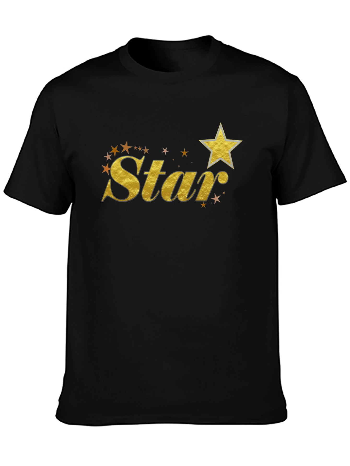Gold Star Graphic Black T-Shirt