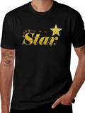 Gold Star Graphic Black T-Shirt