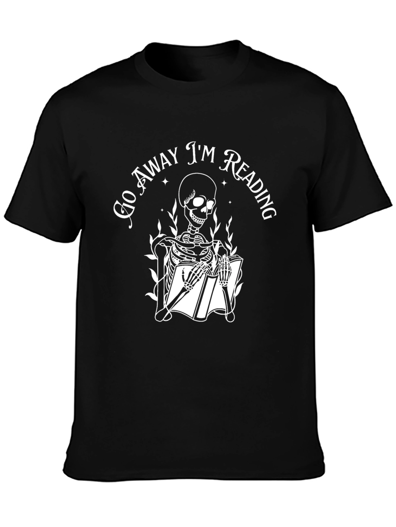 Go Away Im Reading T-Shirt Skeleton Reader Tee