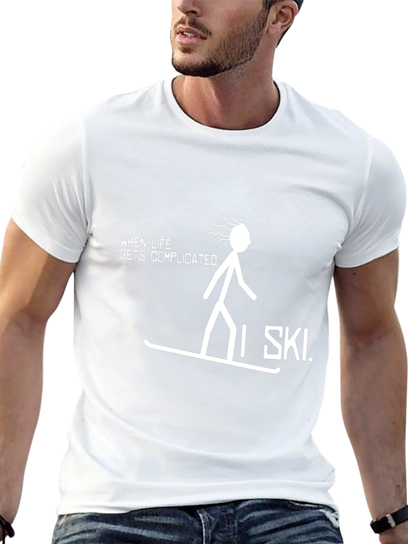 Complicated Life? I Ski Black Graphic Tee