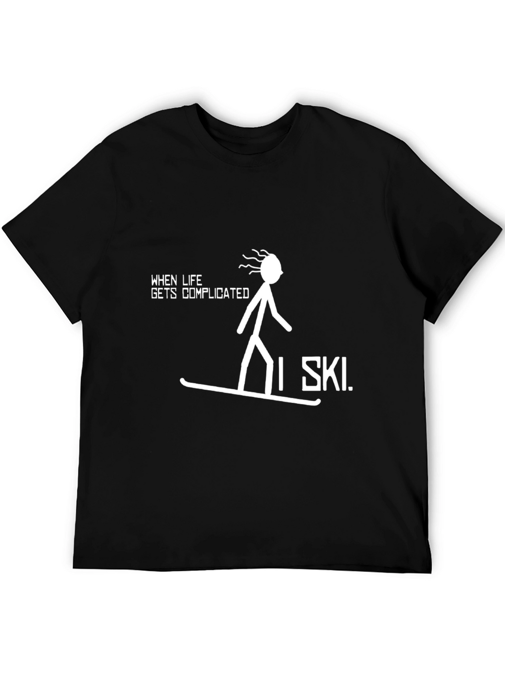 Complicated Life? I Ski Black Graphic Tee