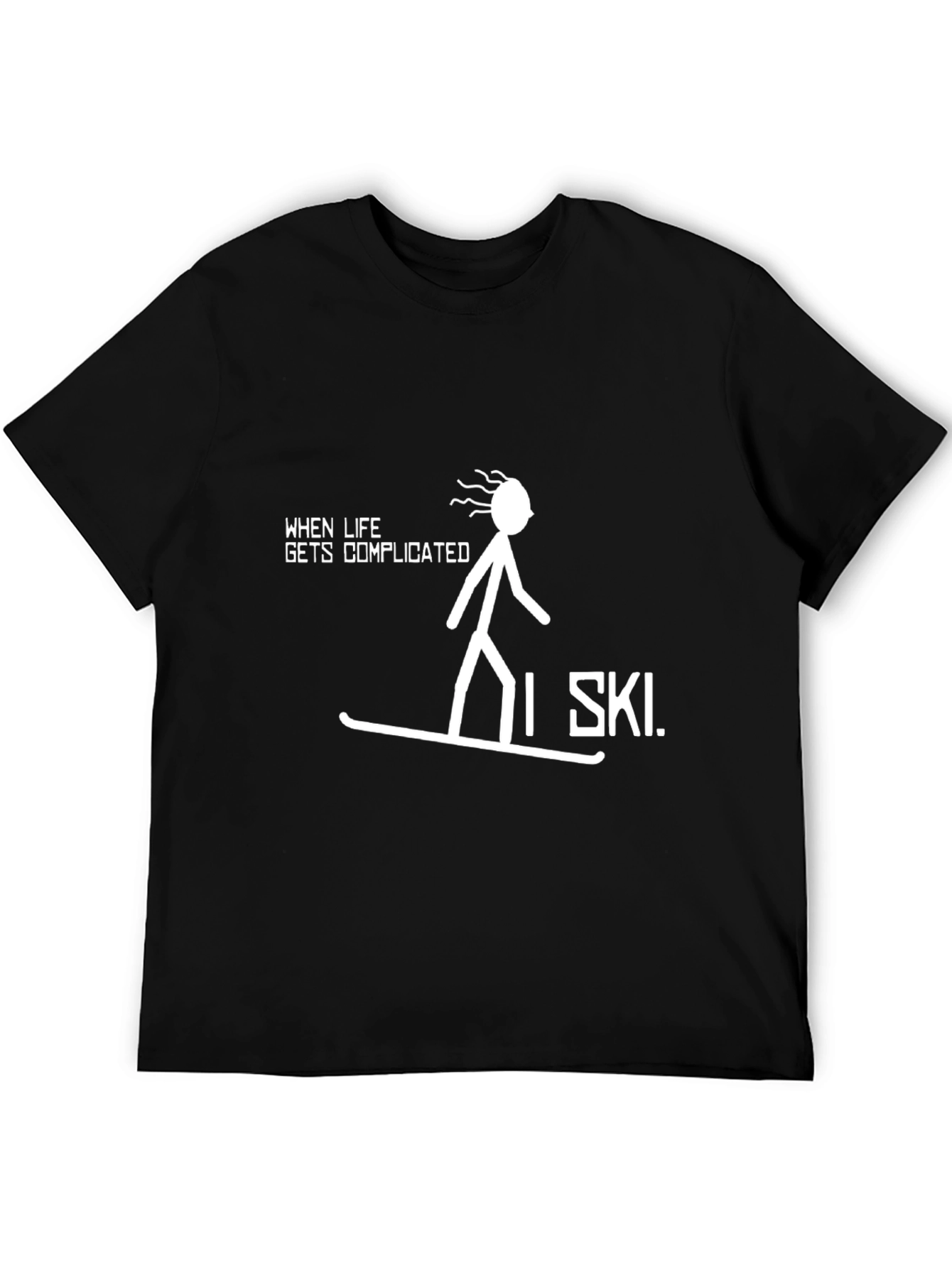 Complicated Life? I Ski Black Graphic Tee