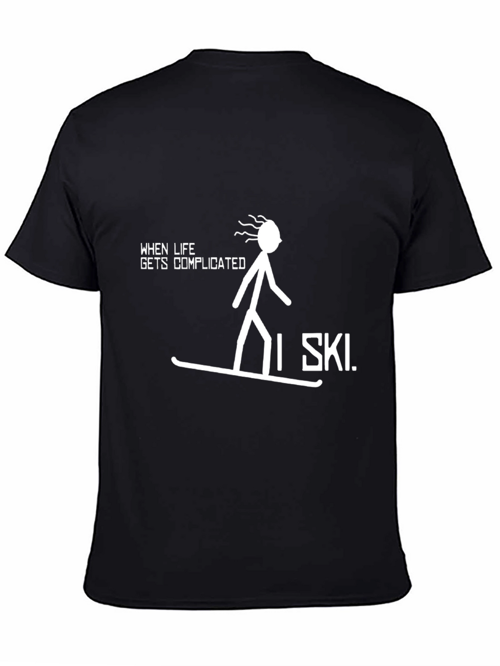 Complicated Life? I Ski Black Graphic Tee