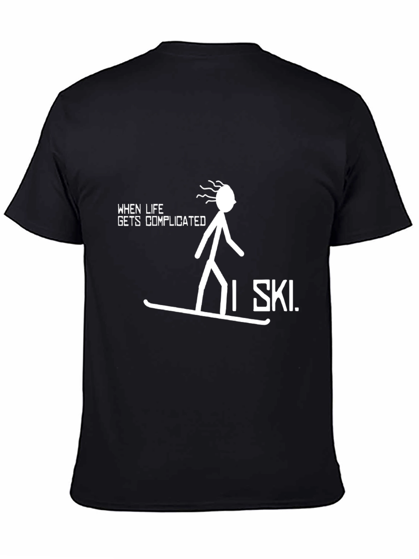Complicated Life? I Ski Black Graphic Tee