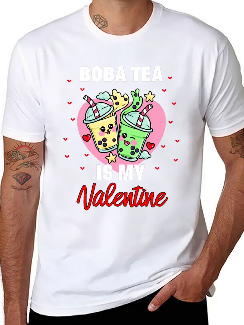 Boba Tea Valentines Day Graphic Tee