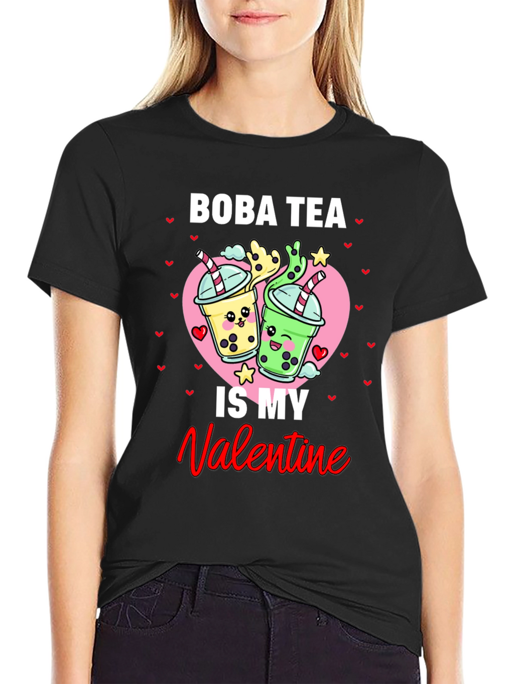Boba Tea Valentines Day Graphic Tee