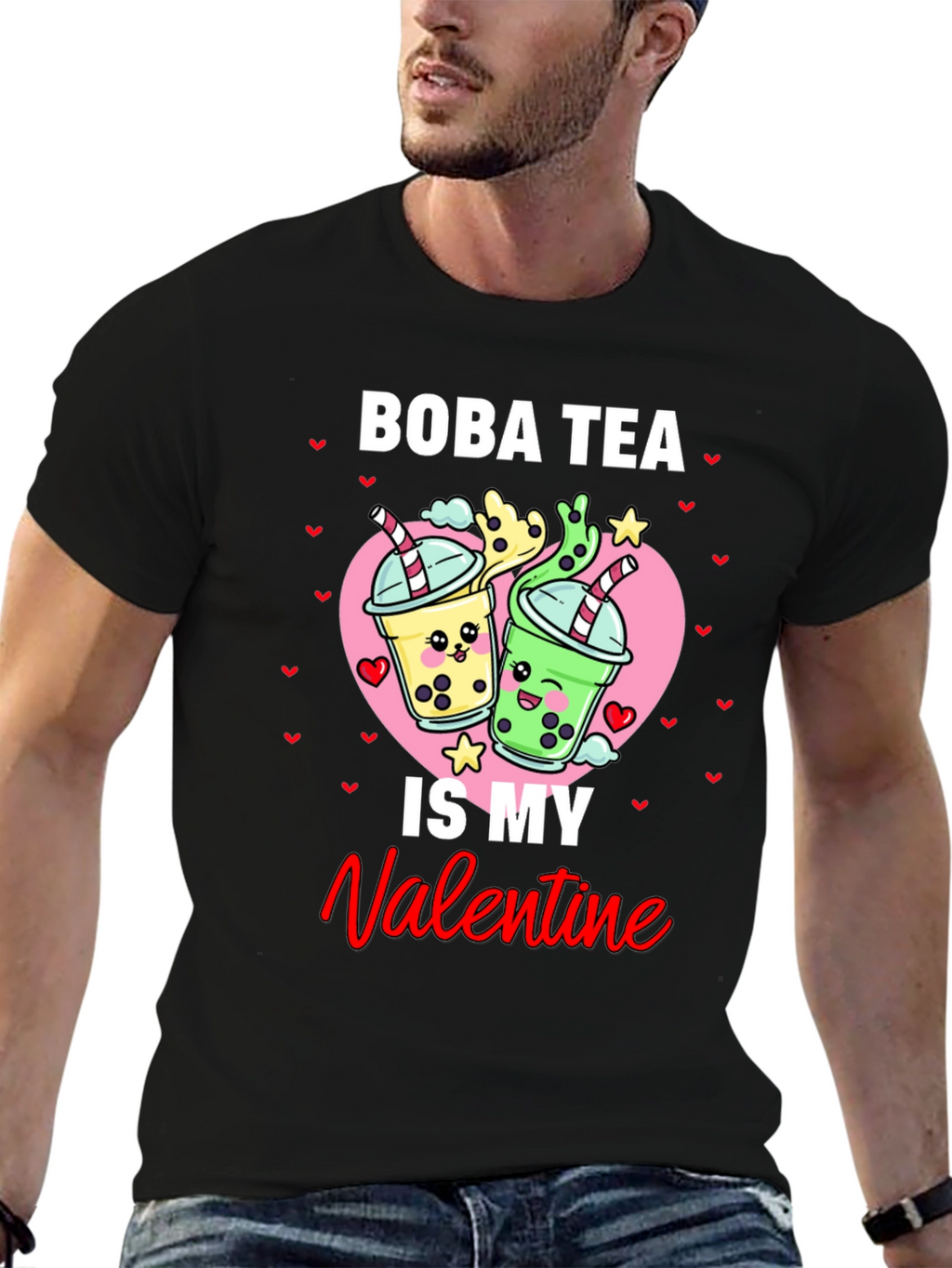 Boba Tea Valentines Day Graphic Tee