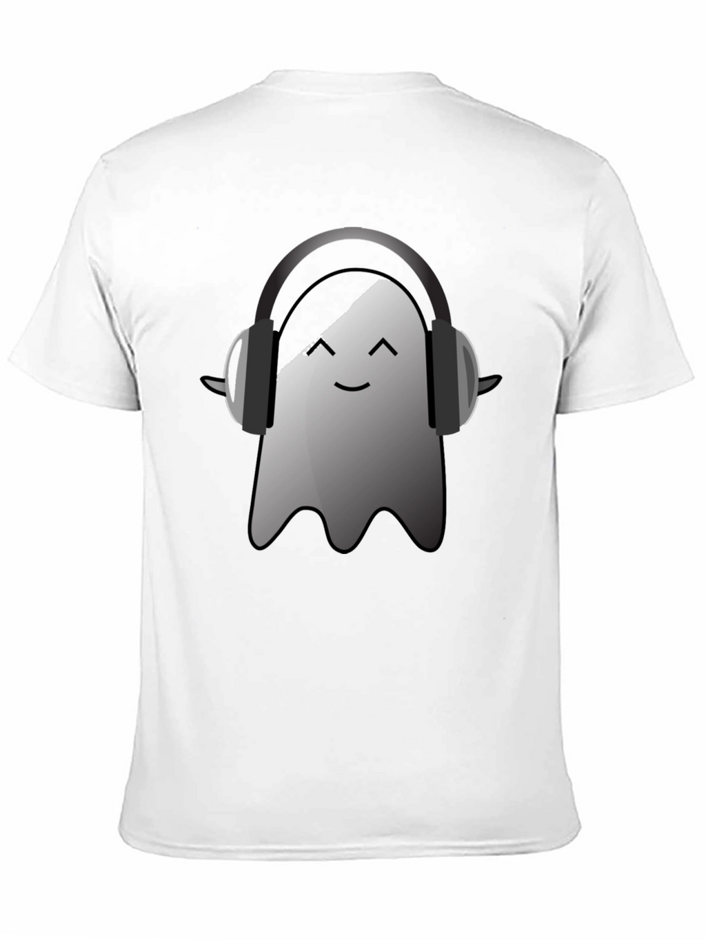 Ghost with Headphones Black T-Shirt