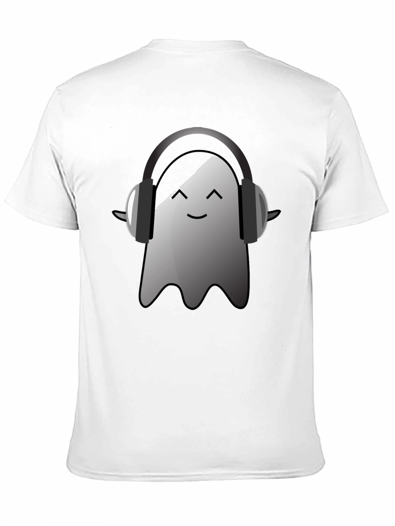 Ghost with Headphones Black T-Shirt
