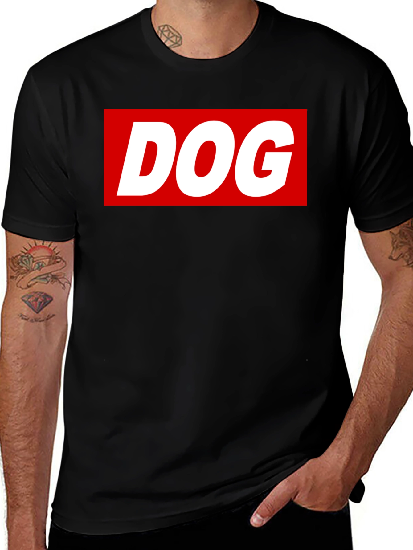 Dog Graphic Tee - Black T-Shirt with Bold Design