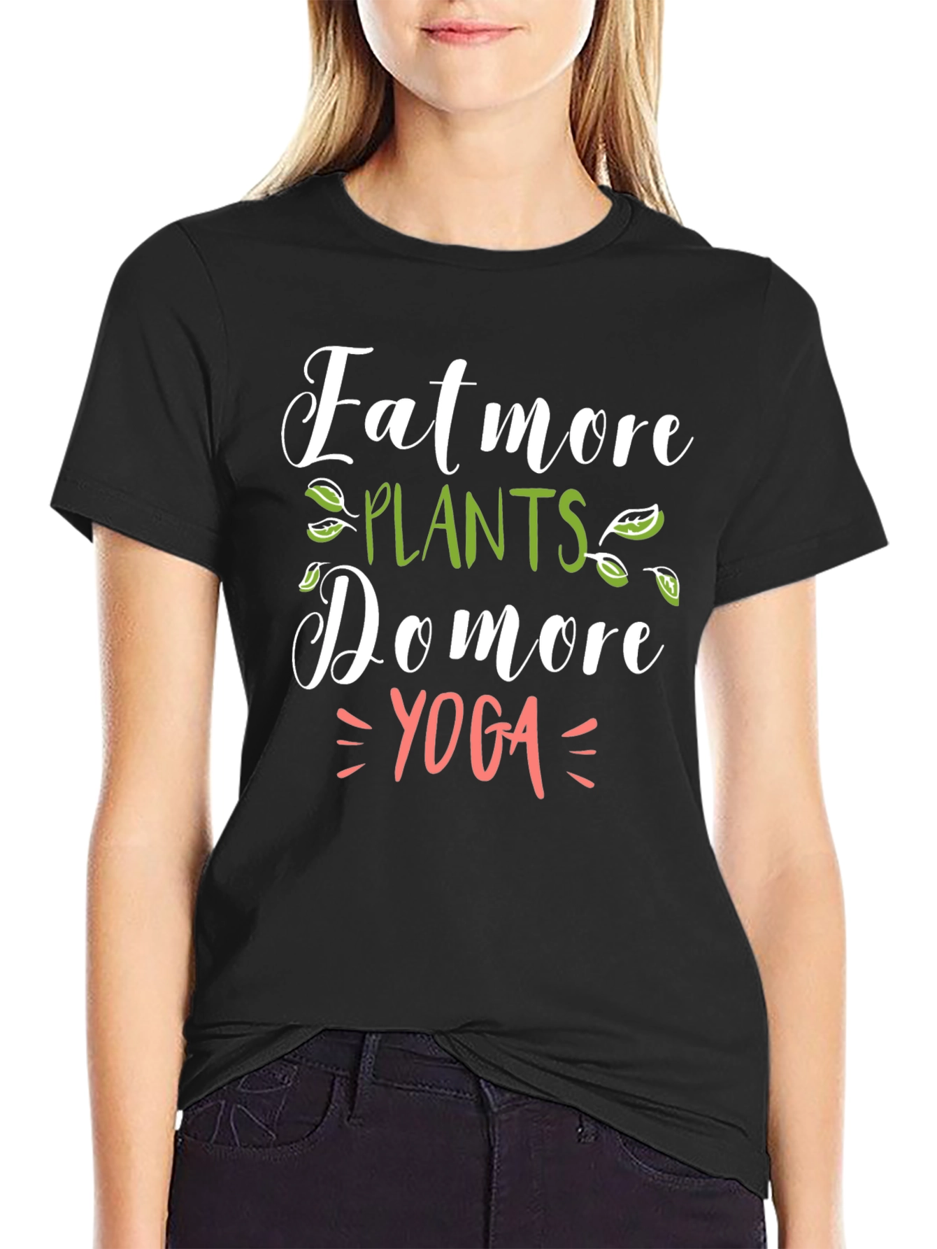 Eat More Plants Do More Yoga Black Tee