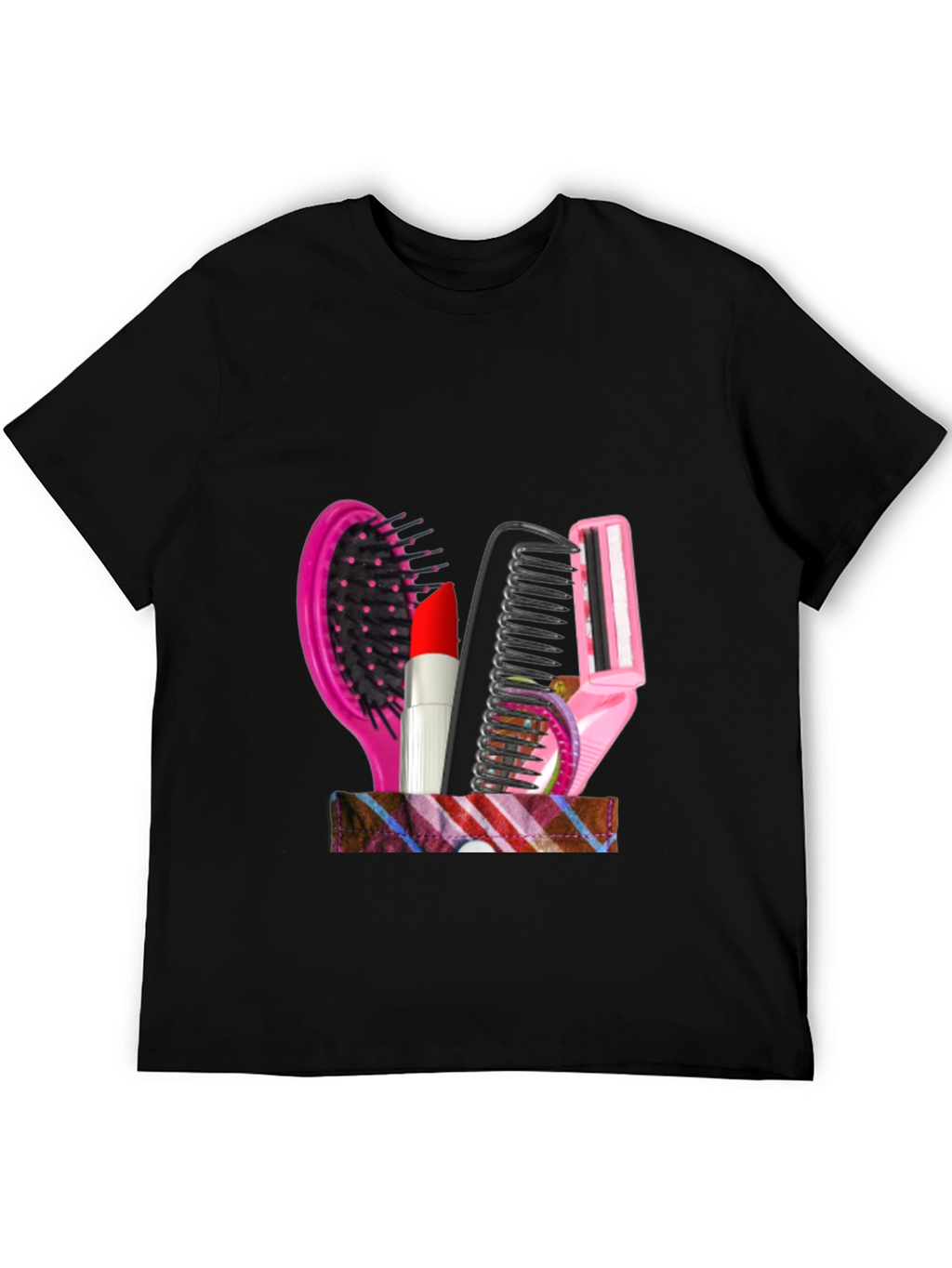 Cosmetic Tool Graphic Black T-Shirt
