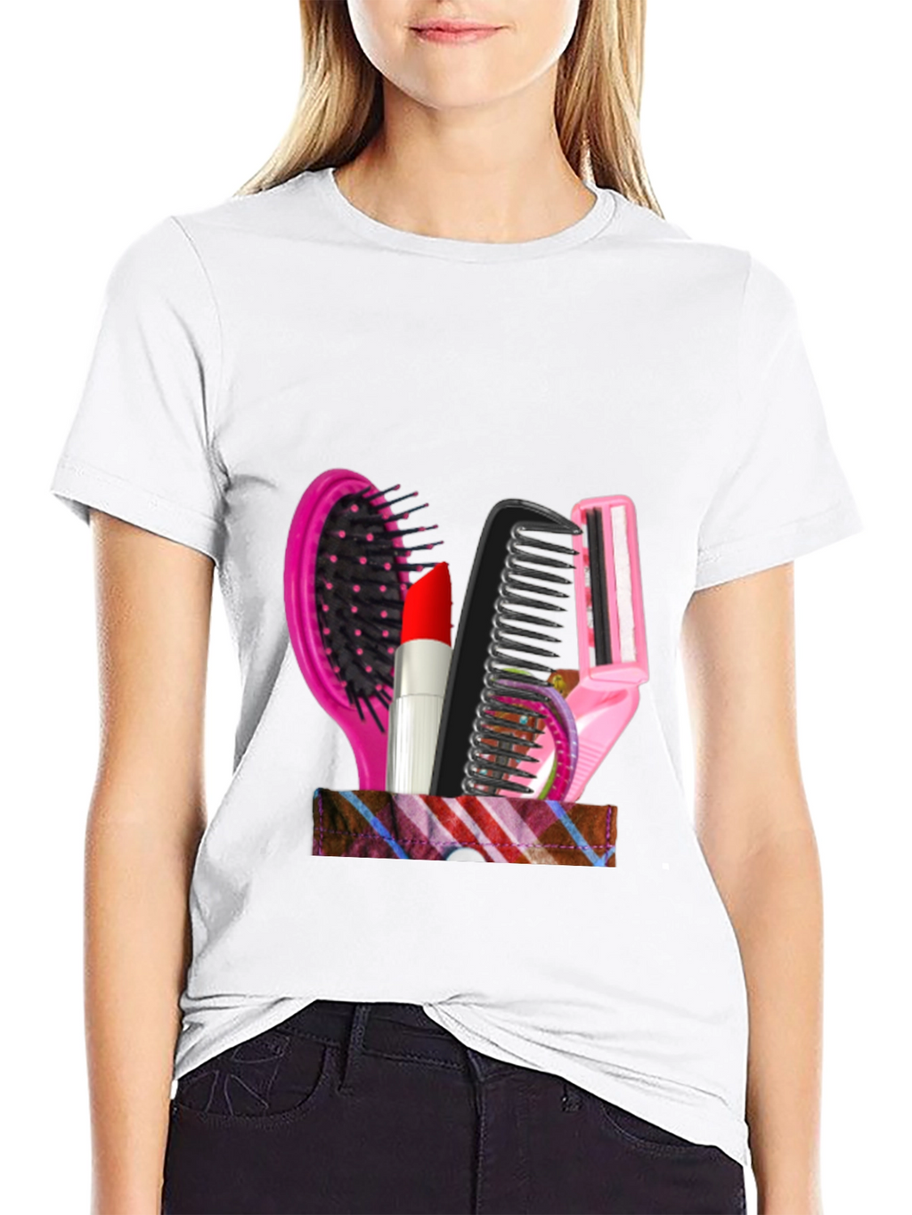 Cosmetic Tool Graphic Black T-Shirt