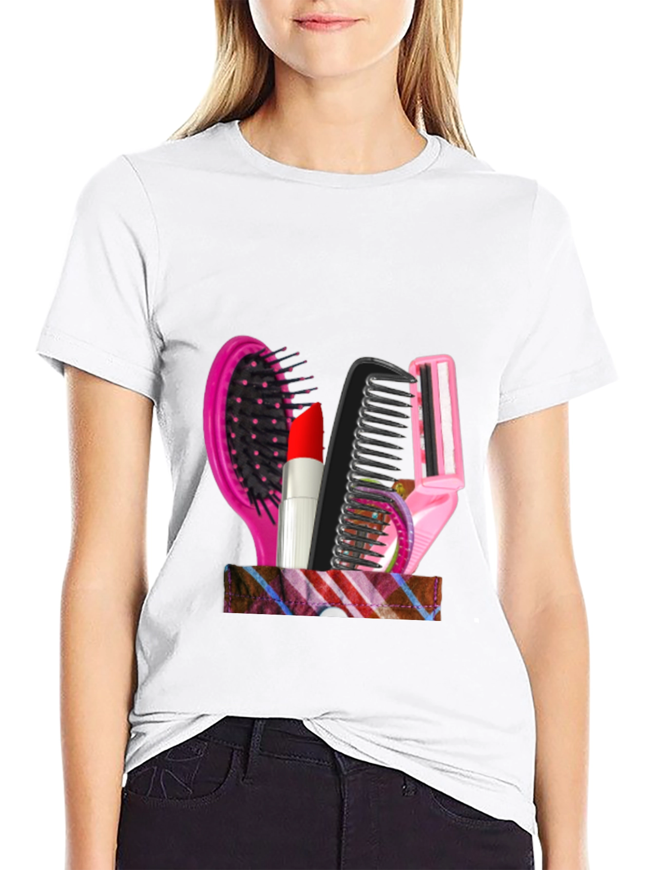 Cosmetic Tool Graphic Black T-Shirt