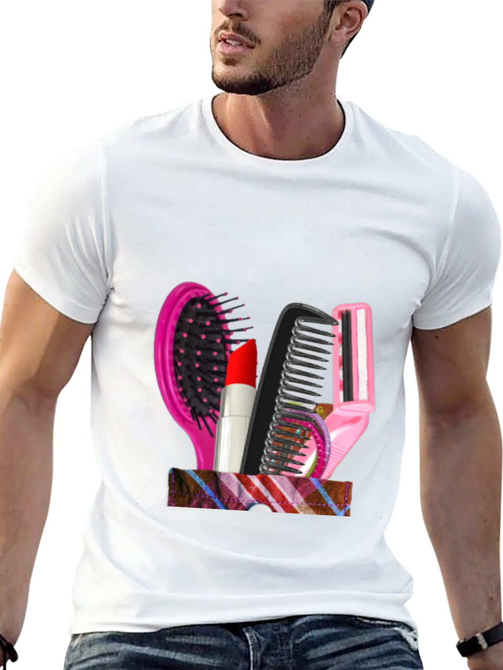 Cosmetic Tool Graphic Black T-Shirt