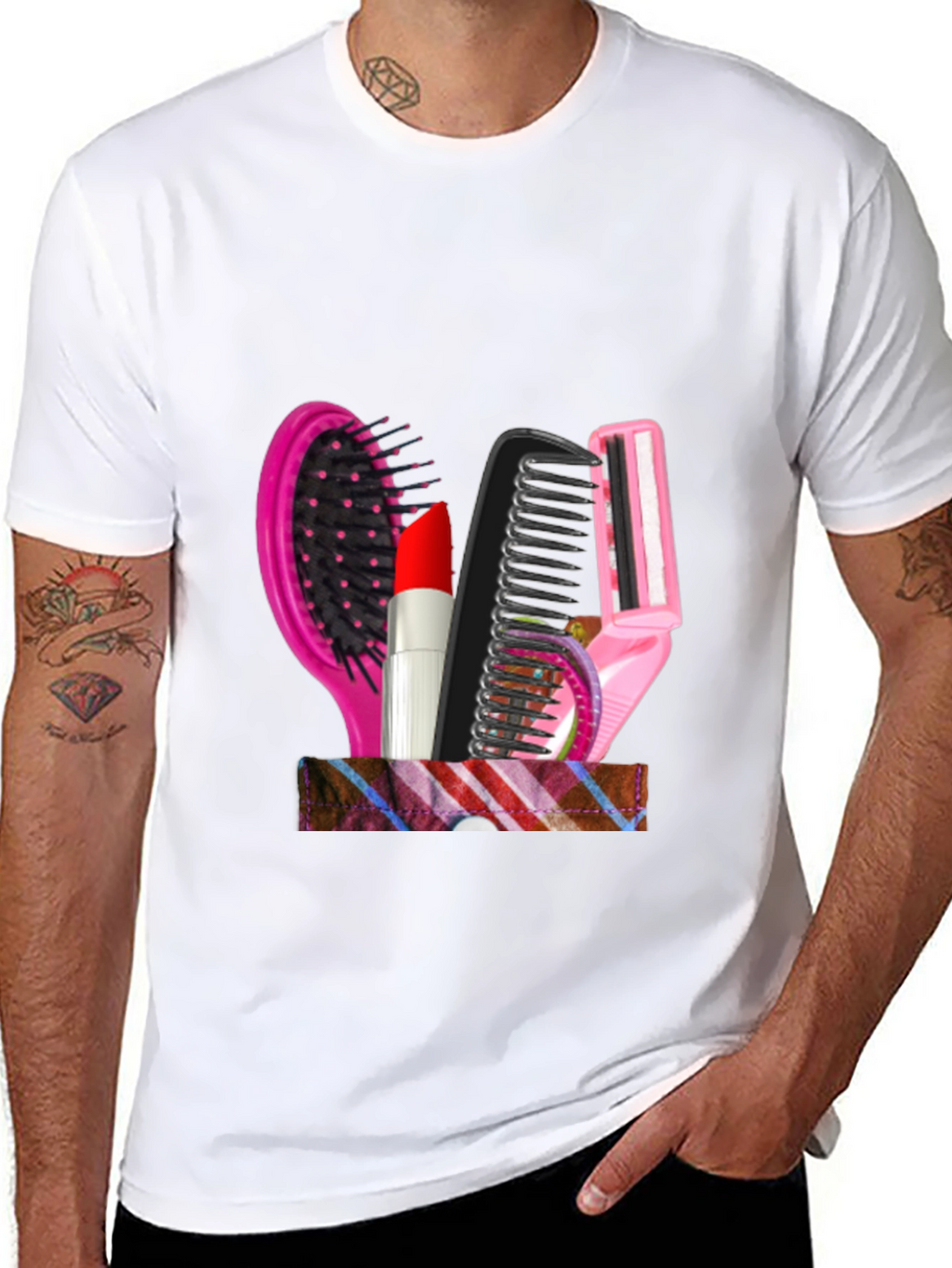 Cosmetic Tool Graphic Black T-Shirt