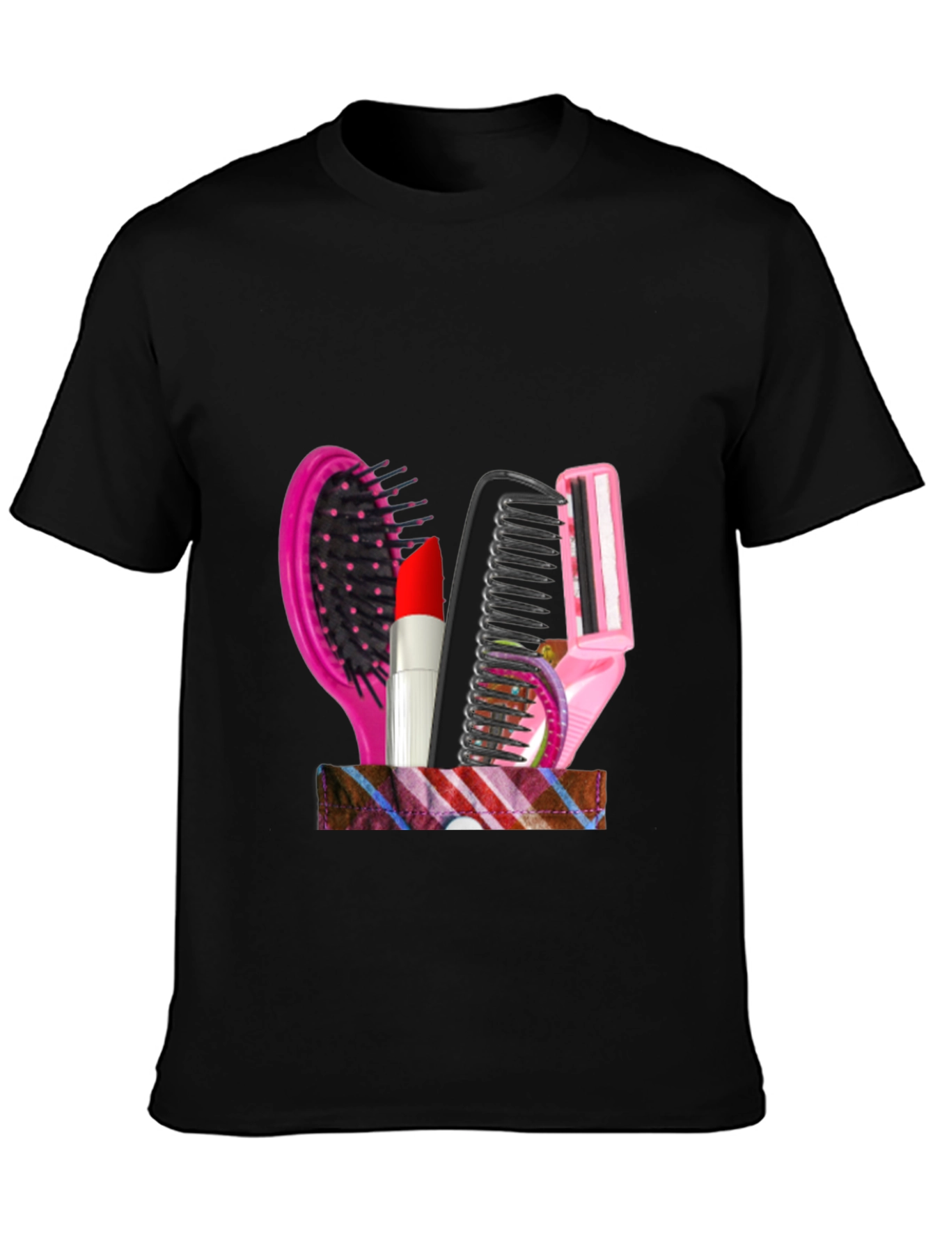 Cosmetic Tool Graphic Black T-Shirt