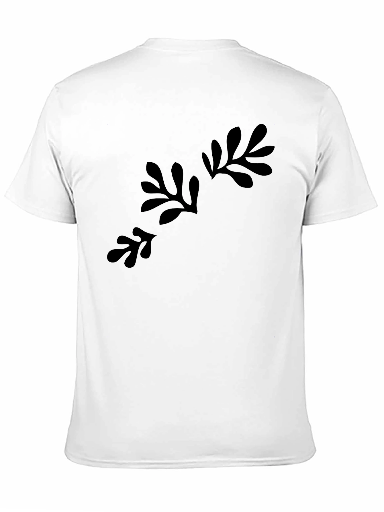 Abstract Foliage Print Black T-Shirt