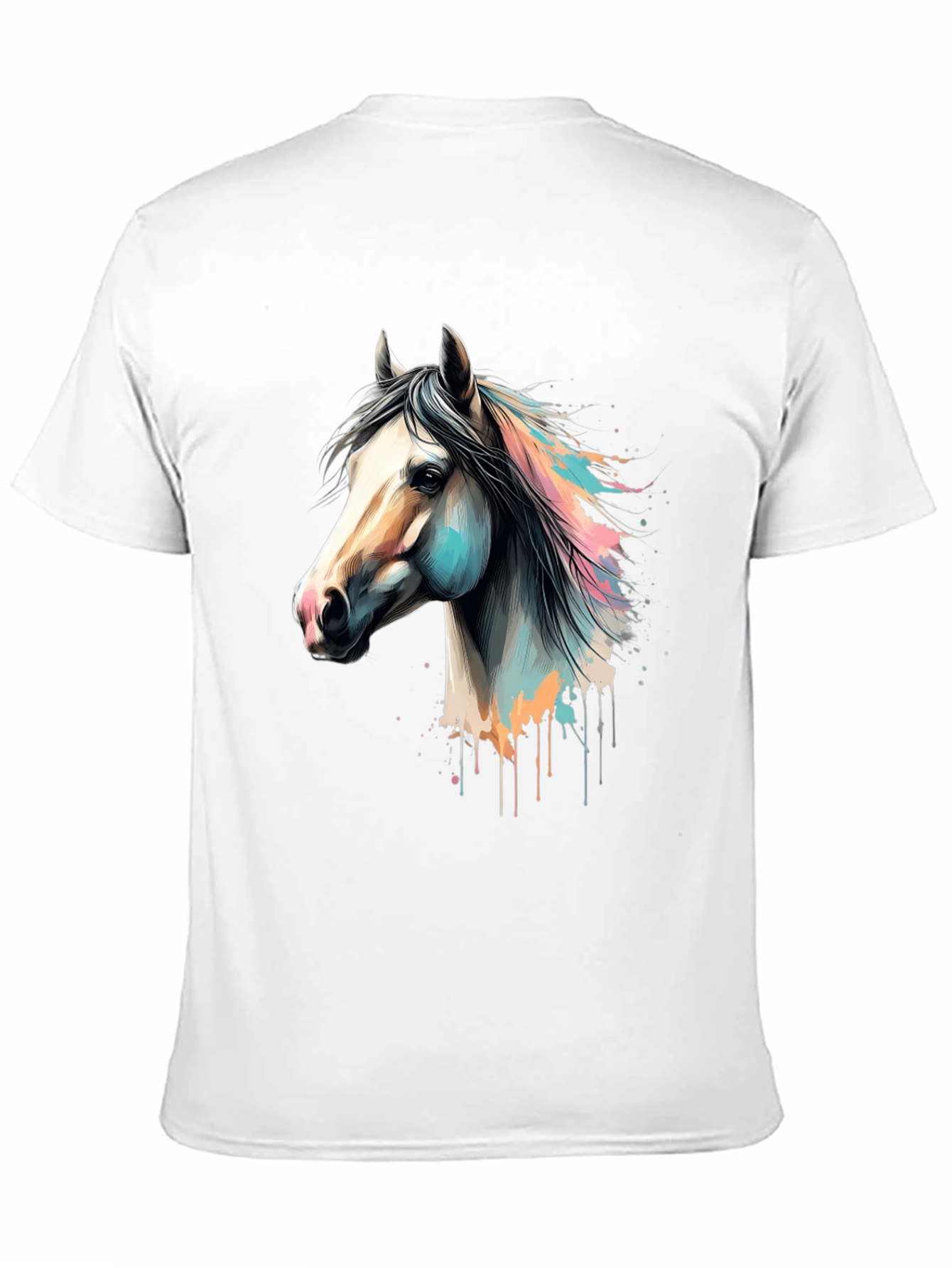 Horse Graphic Print Black T-Shirt