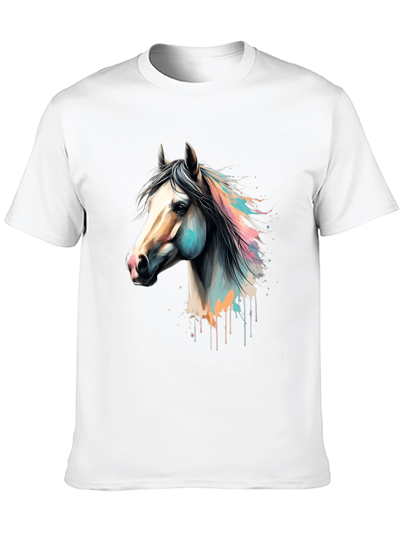 Horse Graphic Print Black T-Shirt