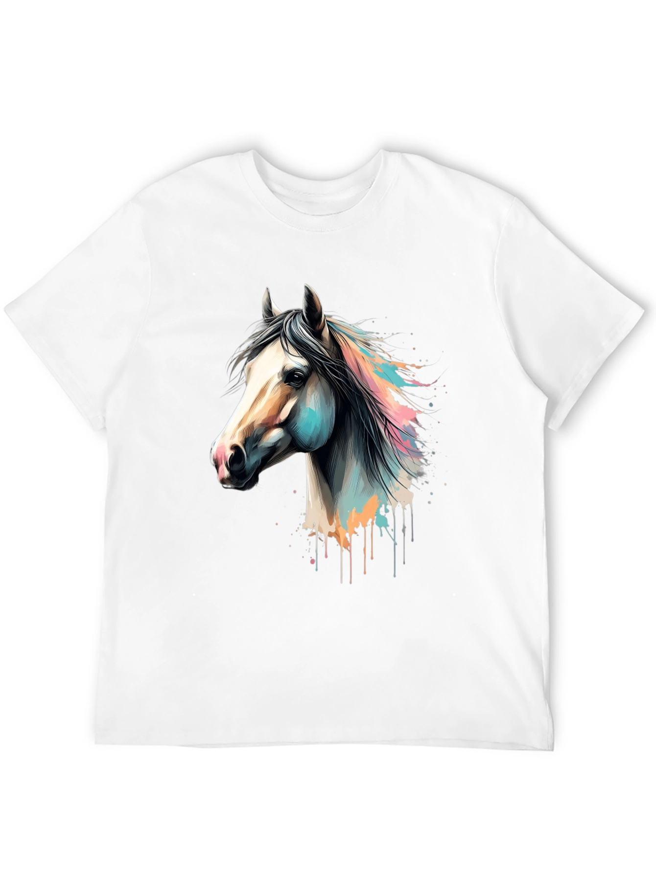 Horse Graphic Print Black T-Shirt