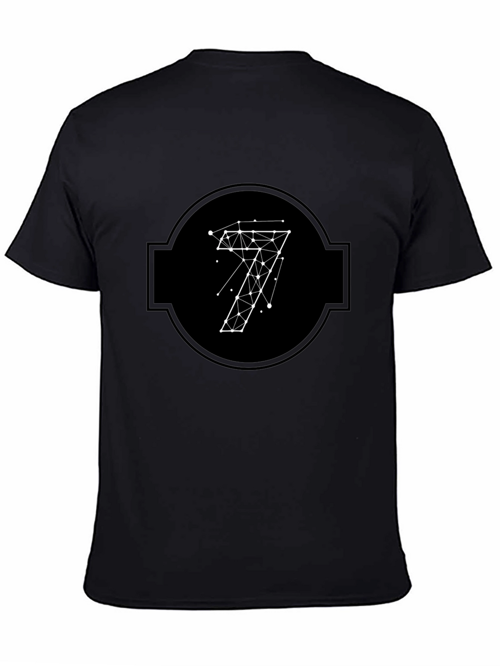 Geometric Seven Black Tee